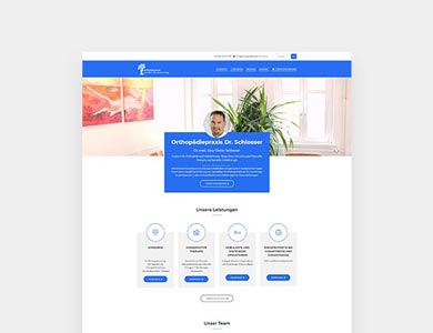 Webseite Orthopädiepraxis Schlosser